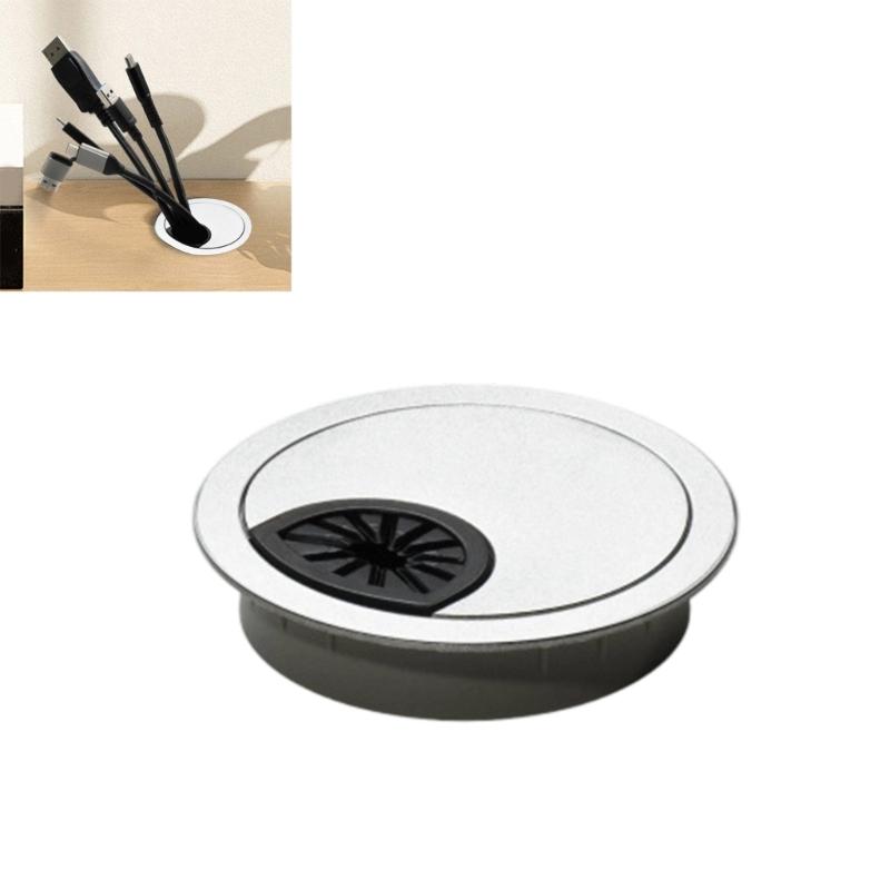 ABS Cord Hole Cover For Office Desk Wire Organization Modern Cable Management Desk Grommet For Neat Work