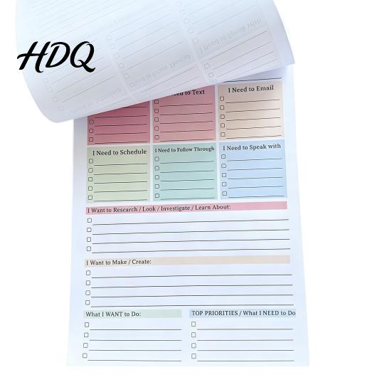 Daily Task Tracker A5 Brain 50 Office Desk Accessory Pad with Dump Planner Sheets Thickened Paper Notepad