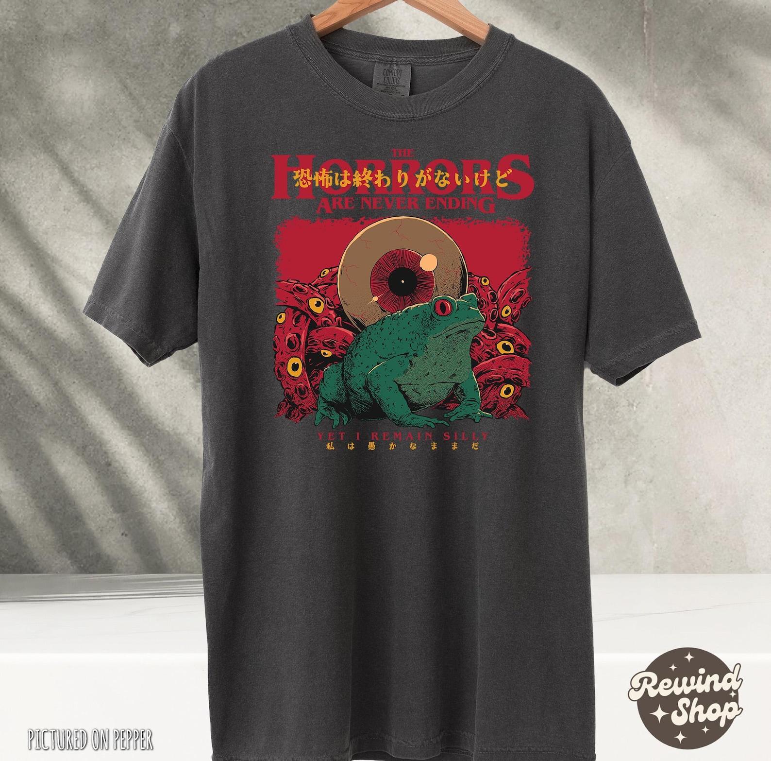 Horrors Are Never Ending Frog Shirt, Silly Frog Horror T-shirt, Comfort Colors Shirts, Funny Meme Shirt, Funny Gifts, Comfort Colors S