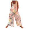 2026 Summer Plus-Size Women's Printed Strappy Wide-Leg Jumpsuit