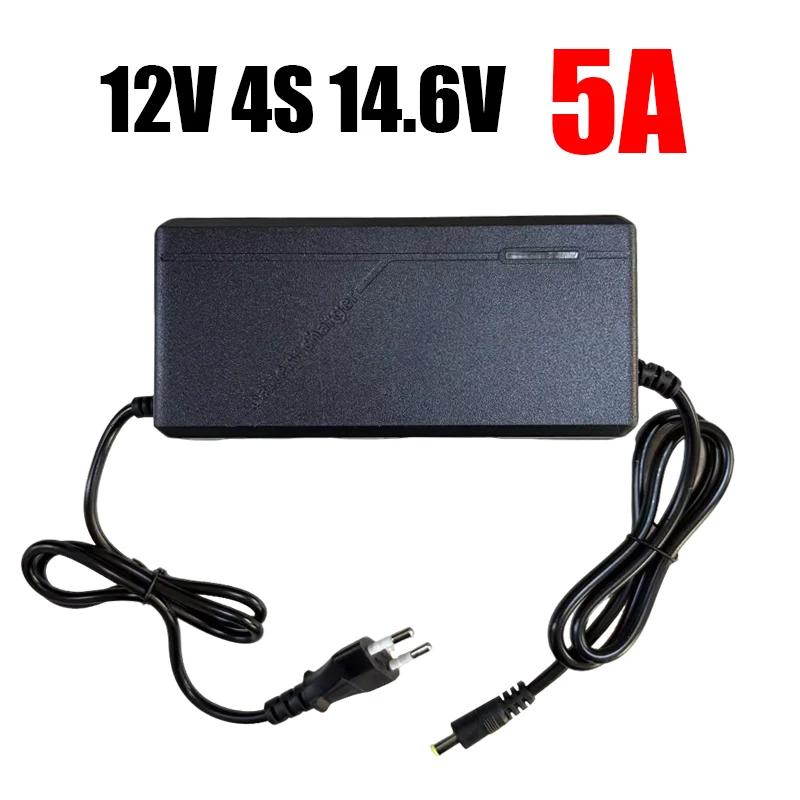 

14.6V 5A/10A Car Smart Portable Charger LiFePO4 Battery Charger for 4S 12V LiFePO4 Battery Packs DC 5.5×2.5mm Plug 12V 5A чорний
