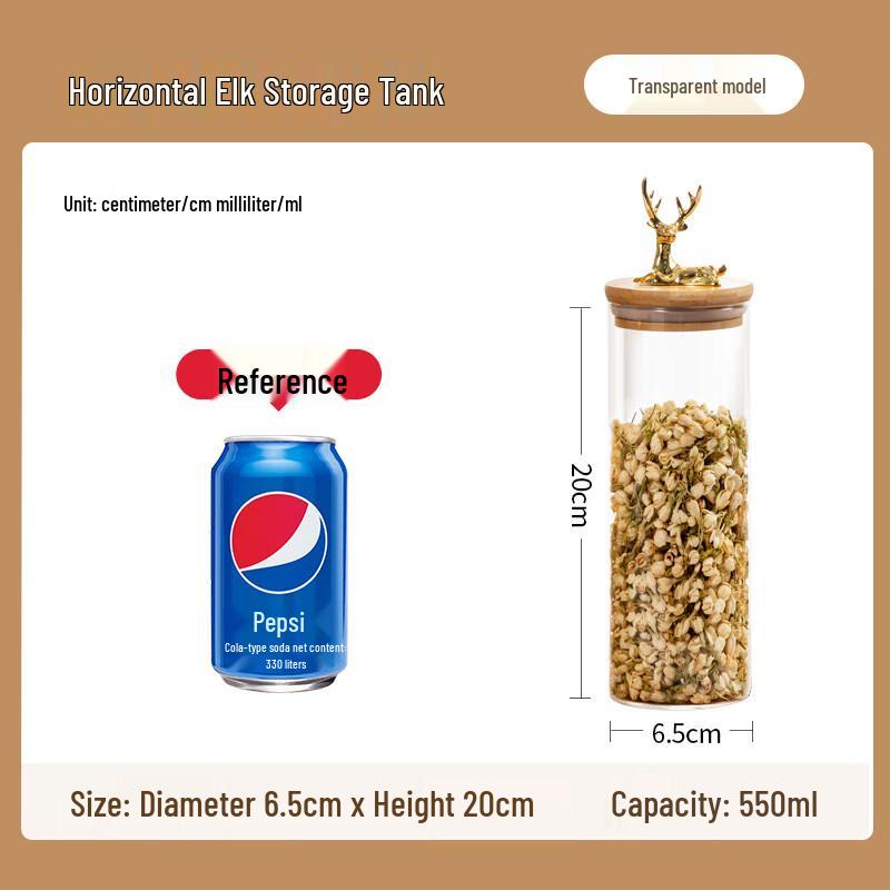 Moose High Borosilicate Glass Storage Jar 6.5*20cm 550ml