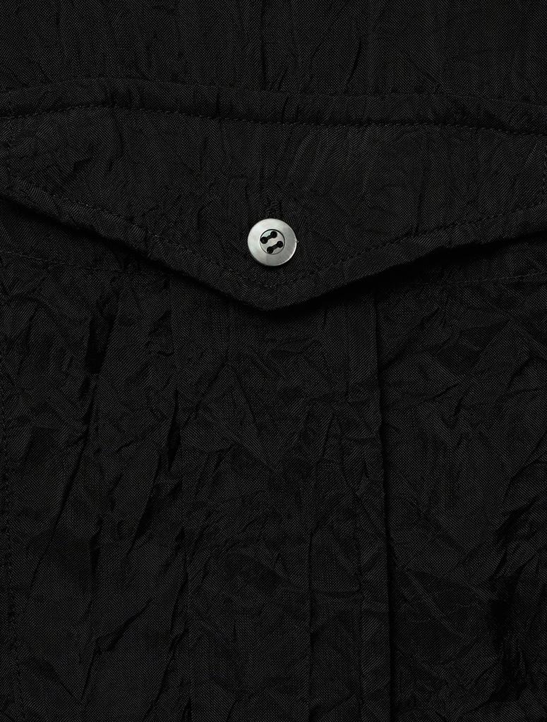 NOIRER Crinkle Multi-Pocket Half Shirt (Black)