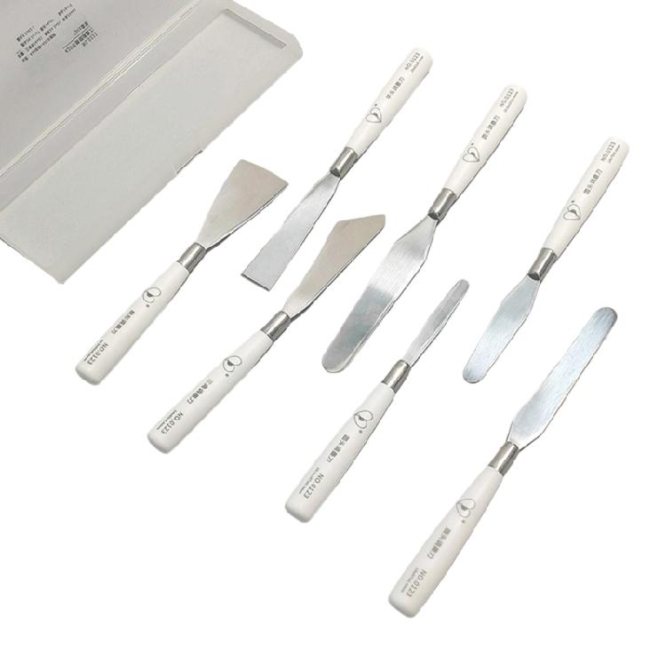 7Pcs Professional Artists Palette Tool Stainless Steel Spatula Set for Oil Painting Acrylic Painting Color Mixing