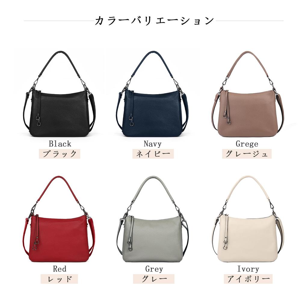 MFFOR Genuine Leather Shoulder Crossbody Shoulder Carry with Zipper Large Popular for Commuting Women's Bag, 2-Way, Bag, Handbag, Bag, Bag, Pocket,