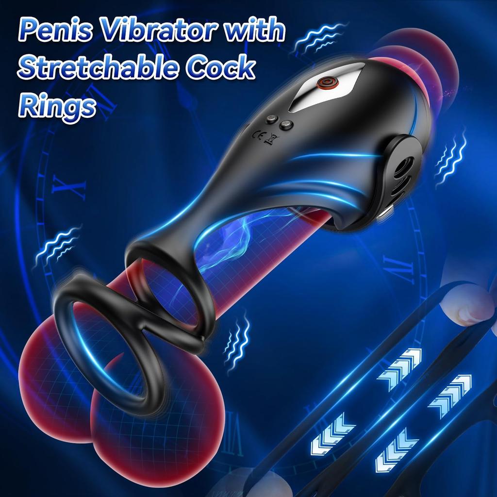 Male Sex Toys for Men, Penis Vibrators, Male Masturbators, Stroker Toys with Penis Rings for Men, Erection, Remote Control App, Vibrator