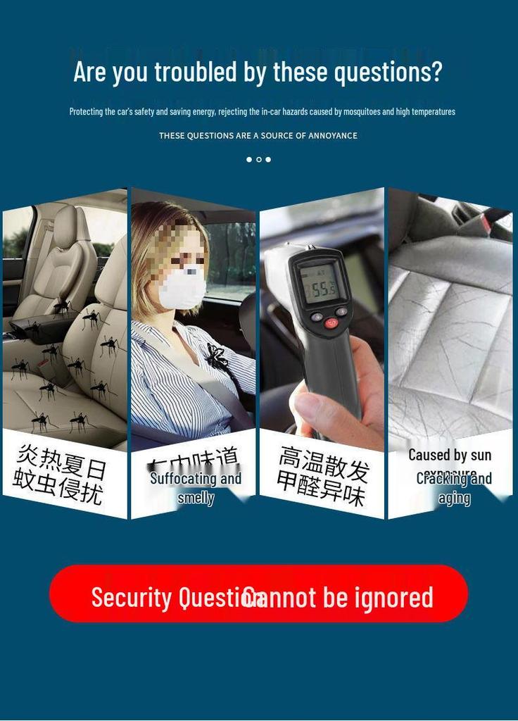 Universal Car Window Sunshade with Anti-Mosquito Screen and Heat Insulation