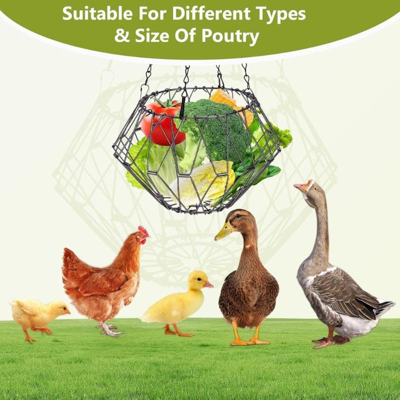 Kitchen Counter Fruit Basket Hanging Wire Holder for Home Storage, Open Metal Basket With Top Hook and Table Use