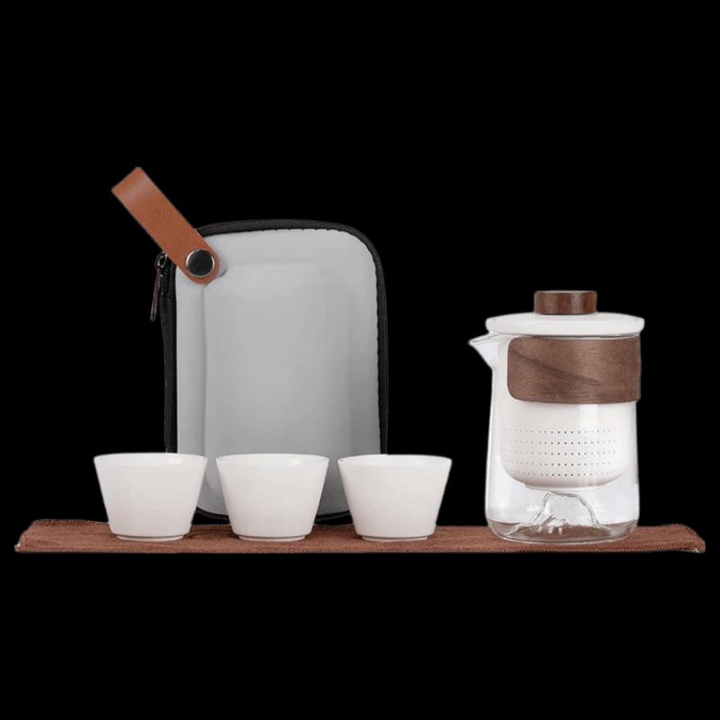 PinJian Portable Glass & Ceramic Travel Tea Set