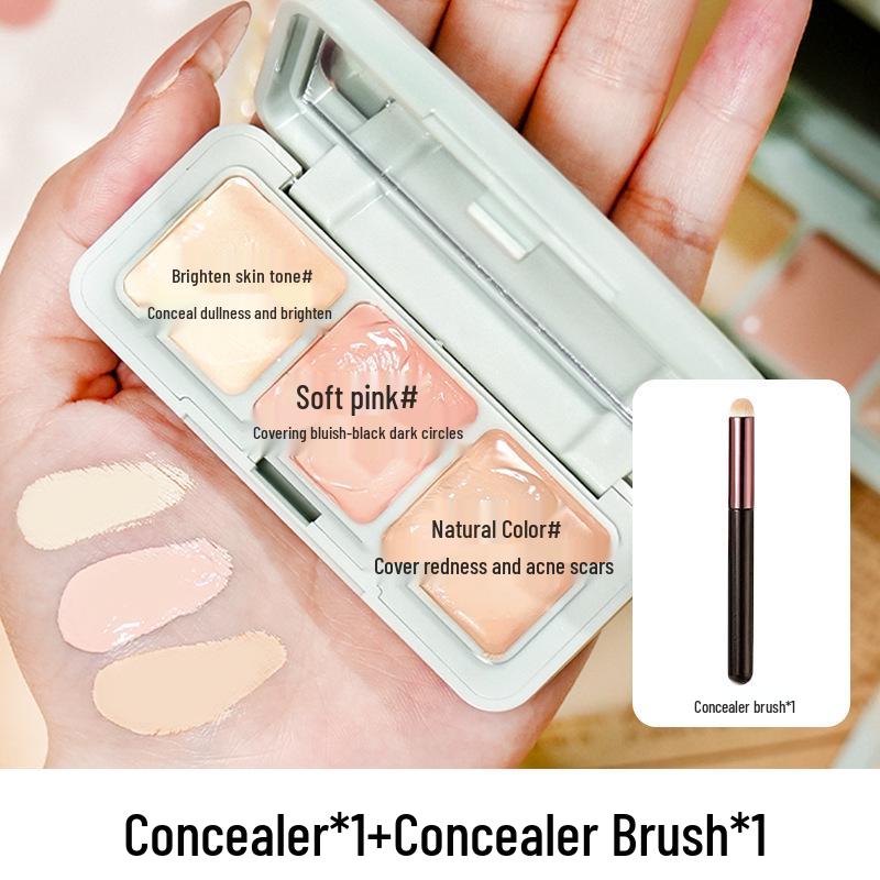 Tri-Tone Concealer Palette for Dark Circles, Spots, and Contouring