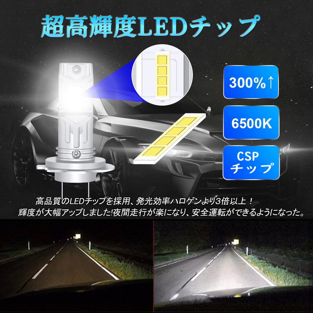 XELORD H7 LED Vehicle Inspection 6500K Super Adjustable for of Headlight, Compliant, White, Bright, Angle, Fanless, Motorcycles, DC11V-18V (Pack 2)