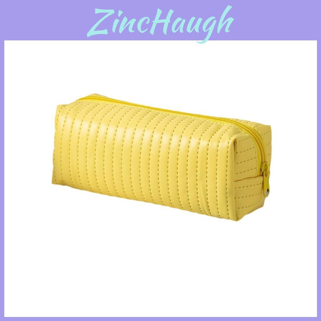 Large Capacity Leather Pen Bag With Casual Style For Girls And Teens