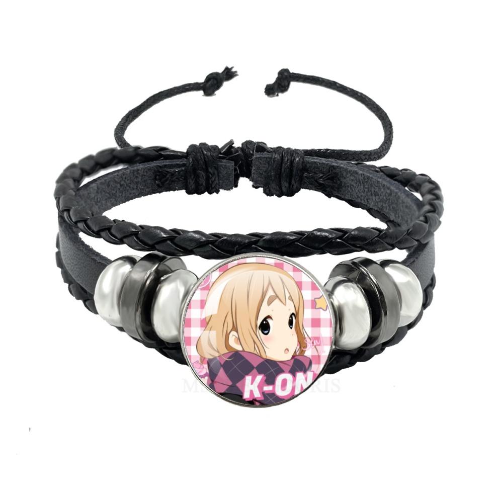 Anime K-ON Leather Bracelets Hirasawa Yui Akiyama Mio Tainaka Ritsu Multilayer Braided Black Bracelet Bangles Jewelry Gift