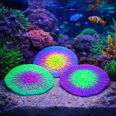 Realistic Silicone Coral Plant Fluorescence Colorful Simulation Coral Non-Toxic Coral Ornament Underwater World