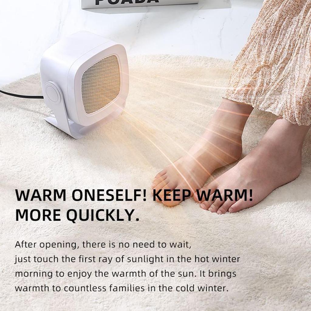 Portable Electric Space Heater, 800W/400W Safe & Quiet Ceramic Heater Fan, Heat Up 200 S-q. Ft For Room Desk Indoor Use