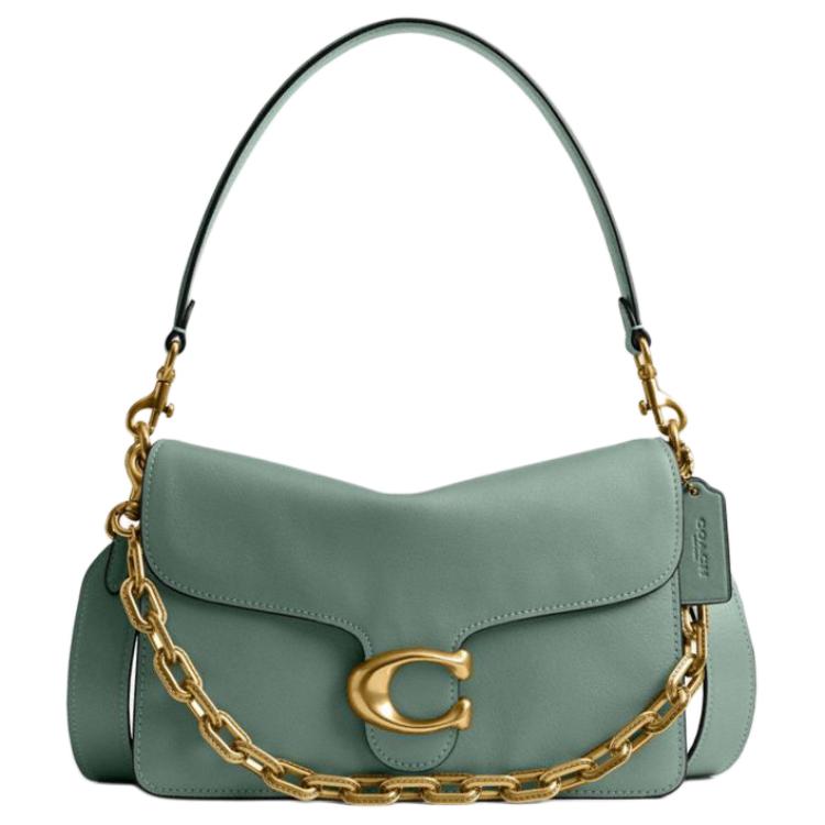 Coach Borsa a tracolla con catena Tabby 26 Logo in metallo Borsa a tracolla da donna Grigio-Verde CY919-B4SG