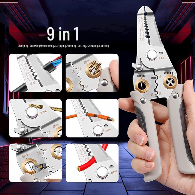 Stainless Steel Multifunction Electrician Wire Stripper and Crimping Pliers