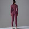 New Solid Color Double-sided Brushed High Elasticity High Waist Tight Fitting Hip Lifting Training Yoga Suit Set, Running Fitness Suit For Women