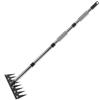 Heavy Duty Iron Weeding with Long Handle - Carbon Steel Garden & Weed Tool for Removing Weed, Loosening Soil, Cleaning Flower Beds, Pine Needle &