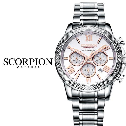 [SCORPION] SCORPION Heka Chronograph Metal Watch SP3342M-WH