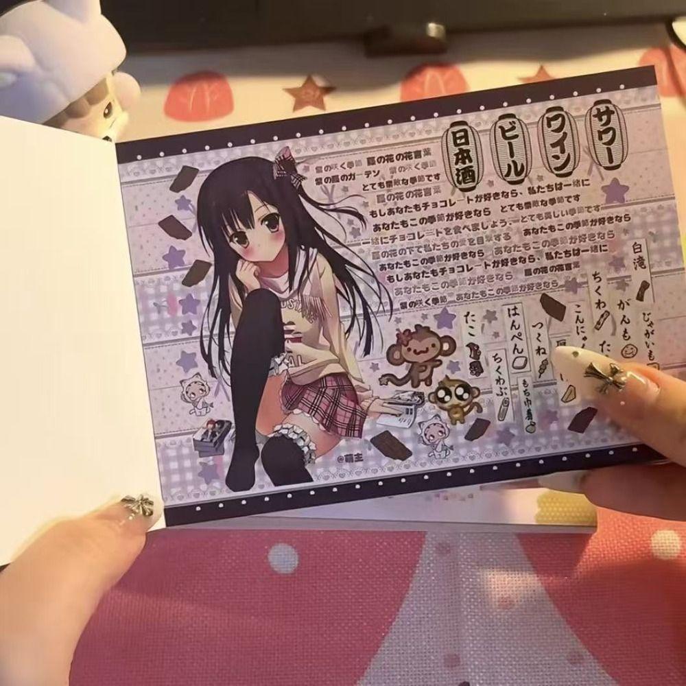 Anime Girl Art Sticker Book Pastel Colors Scrapbook Stickers Decorative Stickers Phone Case DIY