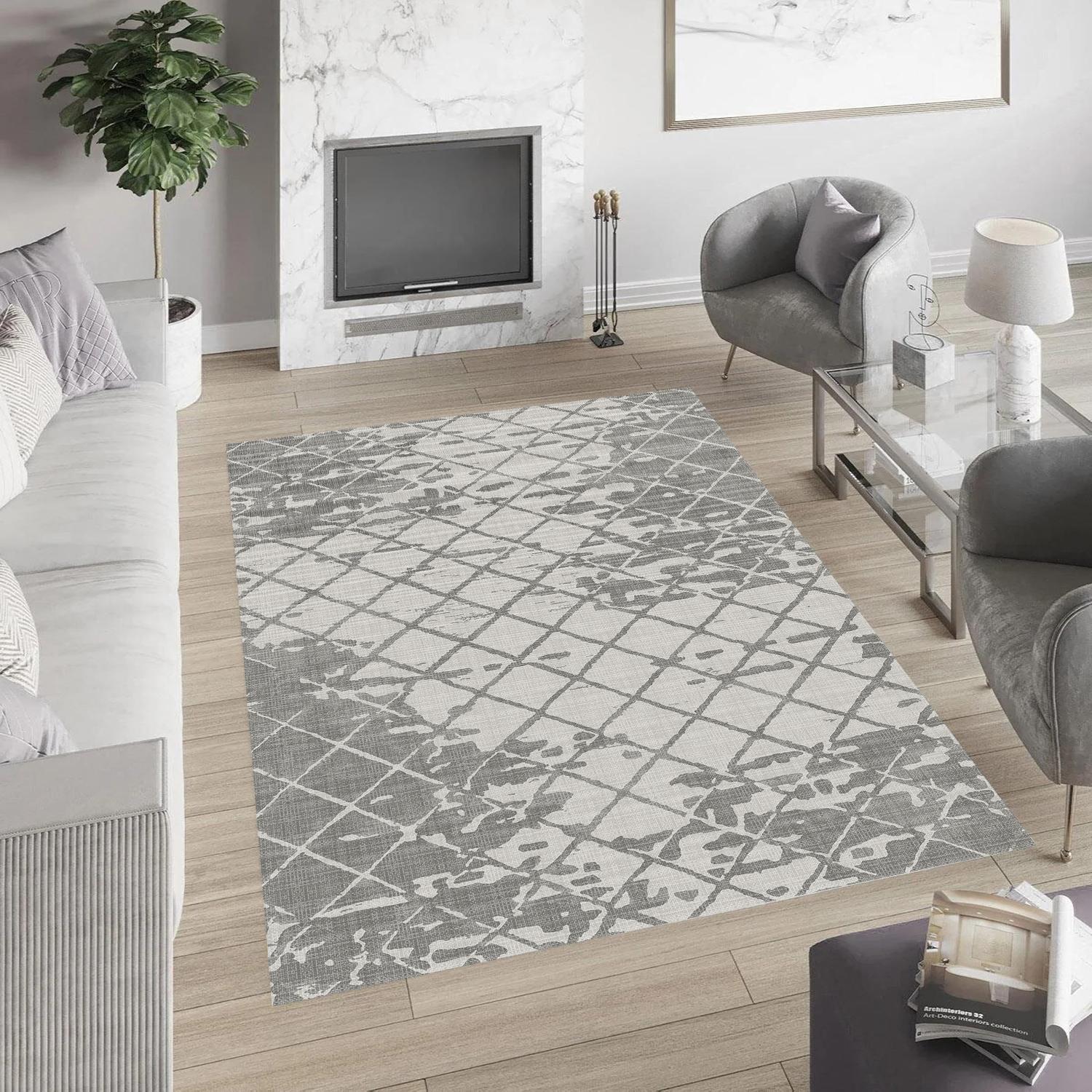 

Rovigo Home Washable Printed Carpet RV173-FNL480 50x80 серый