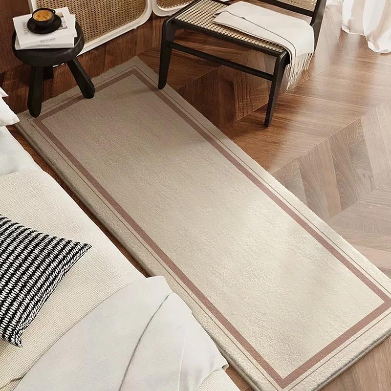 Bedroom Carpet Bedside Floor Mat Runner Rug Long Carpets Minimalist Solid Color Soft Fluffy Carpets Home Decoration Rugs