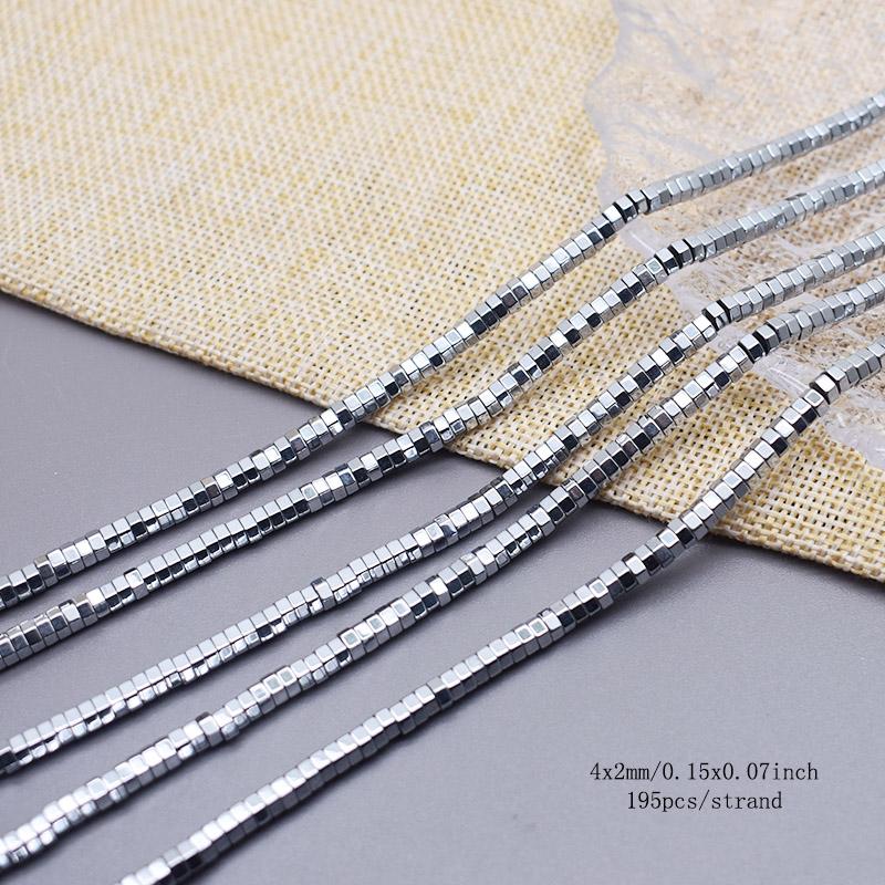 Plating Silver Color Retention Natural Hematite Stone Spacer Loose Beads For Jewelry Making Diy Bracelets Finding