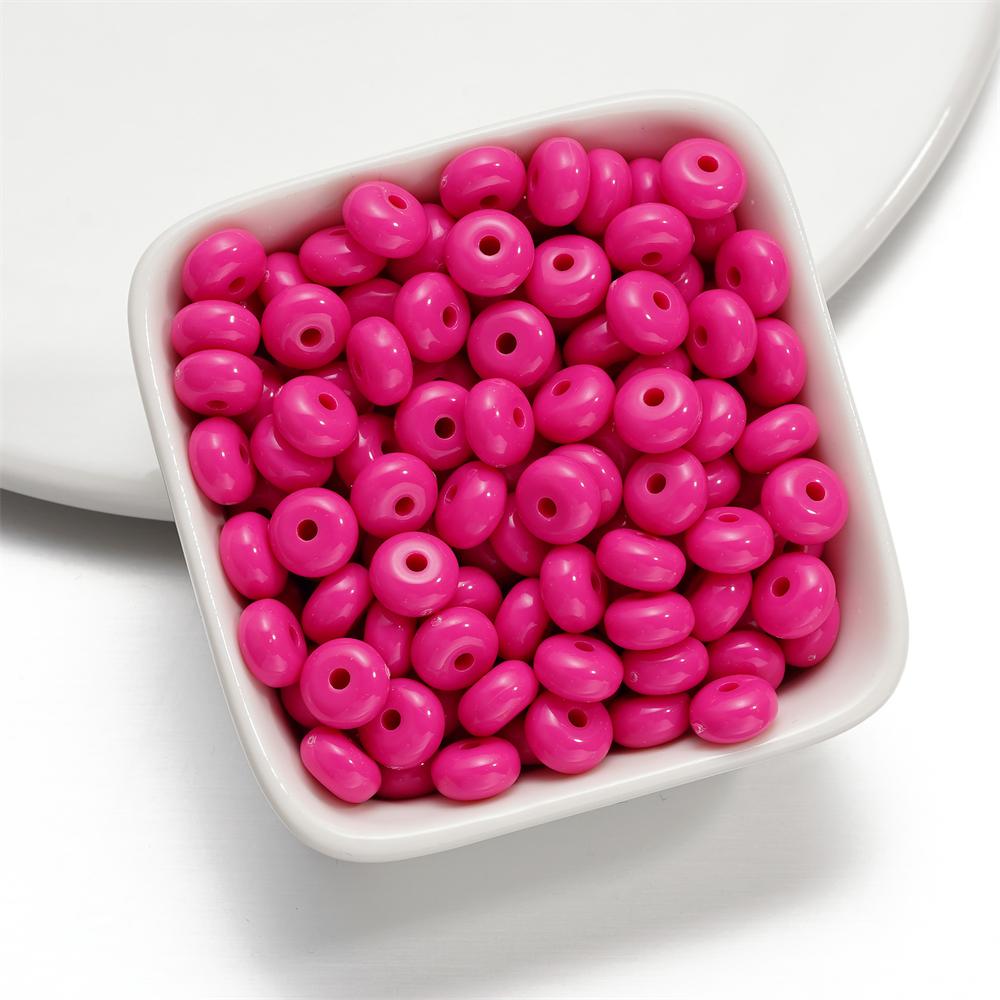 50pcs/Lot Acrylic Oblate Beads 8mm Flat Round Spacer Loose Bead for DIY Necklace Bracelet Jewelry Making Accessories