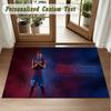 Crystal Velvet Square Rug Custom NameLamine Yamal Pattern Non Slip Home Floor Decor Rug