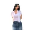Pure Desire Slim Fit White Shirt: Sexy, Waist-Cinched, Short Summer Top for Women 2025