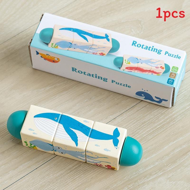 Toddler 3d Wooden Rotating Puzzle Toy For Cognitive Growth And Dexterity Hand