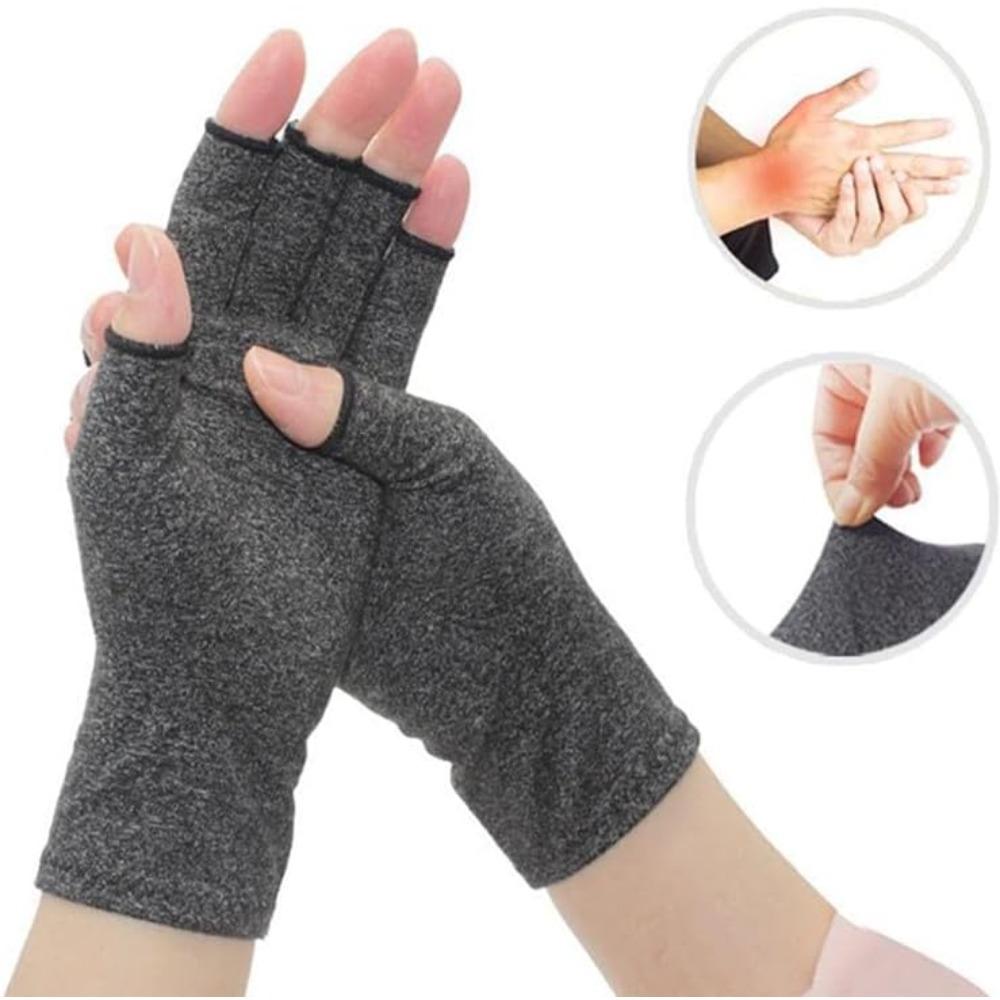 

Перчатки из бамбука премиум-класса, перчатки One Compress Bamboo Arthritis, перчатки Compress для женщин и мужчин, дизайн без пальцев, дышащая ткань Small серый