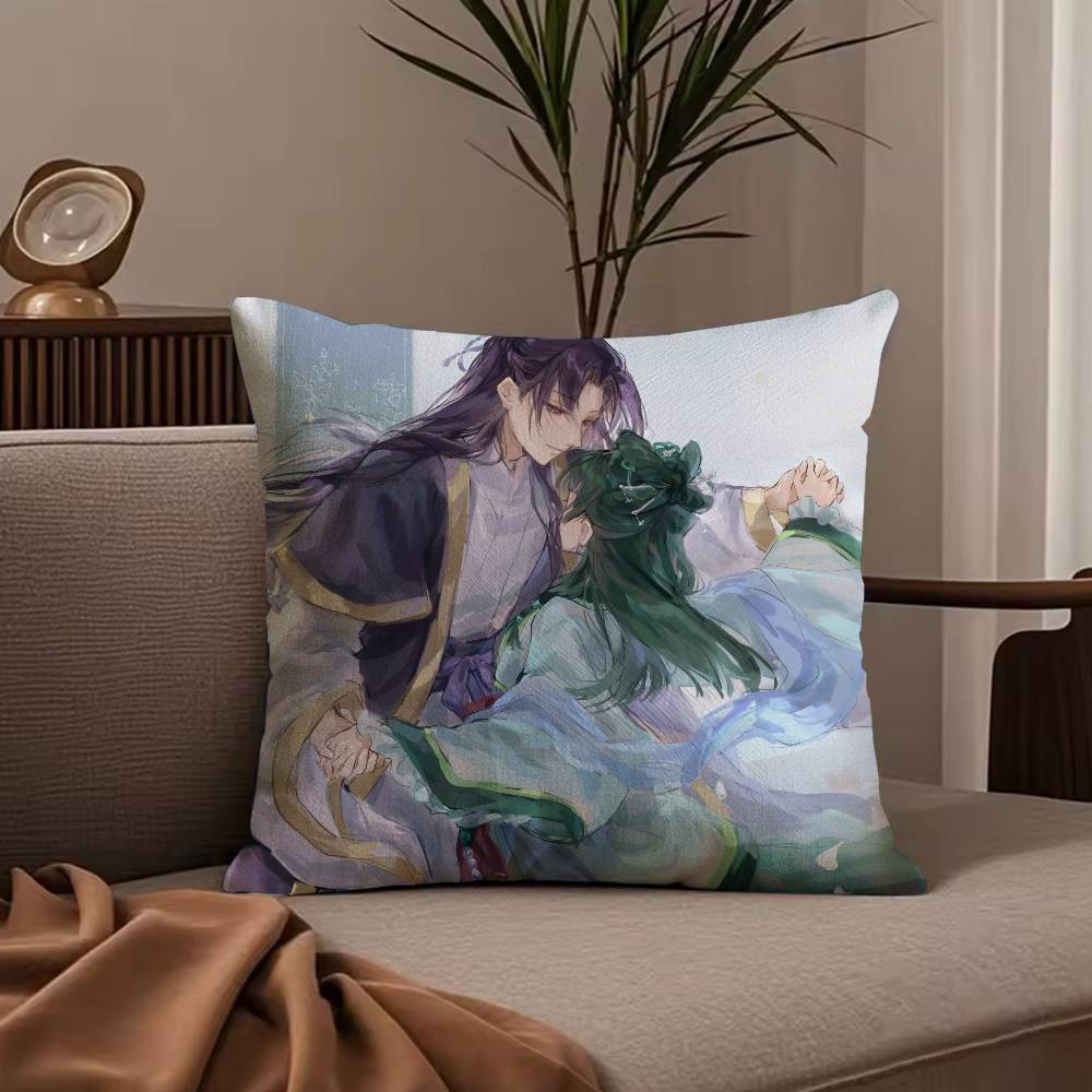 The a-Apothecary Diaries maomao Pillow Case Anti-dustmite Pillowcase Invisible zipper silky short plush Sofa cushion cover
