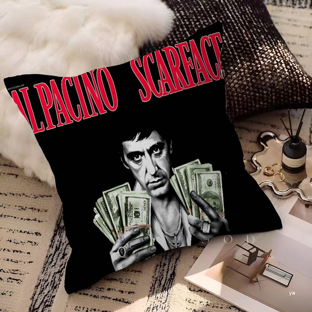 SScarface Tony Montana Cartoon Pillowcase Toon Gift Cushion Cover Bedroom Home Sofa Chair Seat Decor Pillow Case