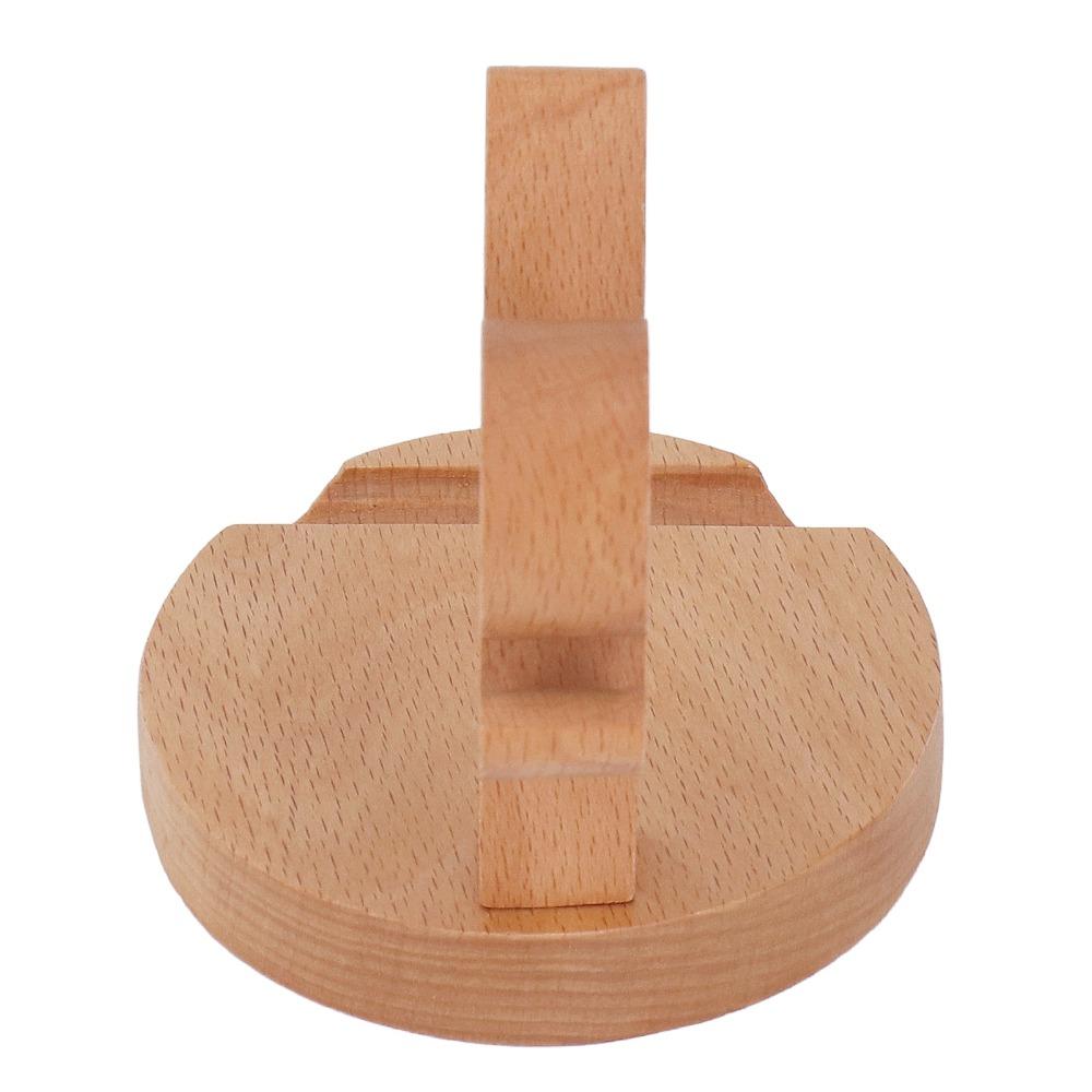 2SETS Wood Smartphone Stand Desktop Cellphone Holder Stands Wooden Phone Holder House Ornament