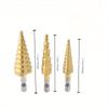 3pcs/Set Multi-Size Step Drill Bits - Titanium-Coated High-Speed Steel, for Precision Drilling in Wood and Metal - Home DIY and Professional Use