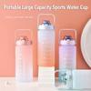 2 Liter Water Bottle Stay Hydrated Motivated Leak Proof Plastic Sport Bottle Reminder Times Sports Outdoor Fitness Office Indoor
