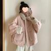 Women's Thickened Cotton Jacket - Imitation Lambswool Coat for Autumn/Winter 2025, Small Size, Loose Fit.