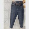 High-Waist Velvet Harem Jeans for Plus-Size Women - Elastic, Slimming, Nine-Point Length for Autumn/Winter