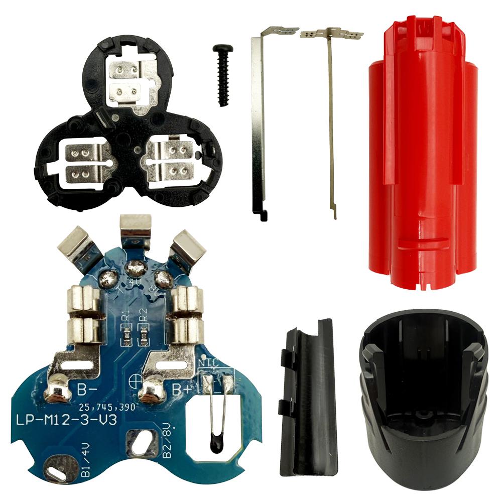 10 Pcs Screw Style Battery Storage Box Case Protection Circuit Board PCB for Milwaukee for M12 12V Li-ion Battery Shell Housings
