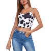 Women's Fashion Sexy Cow Print Women's Crop Sleeveless Vest Top