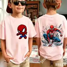 2026 Summer Spider Children's T Shirt Breathable Fabric Classic Character Patterns in A Cute Style Suitable Daily Playwear