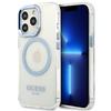 Guess Guhmp13Lhtrmb Iphone 13 Pro / 13 6,1 Niebieski/Blue Hard Case Metal Outline Magsafe