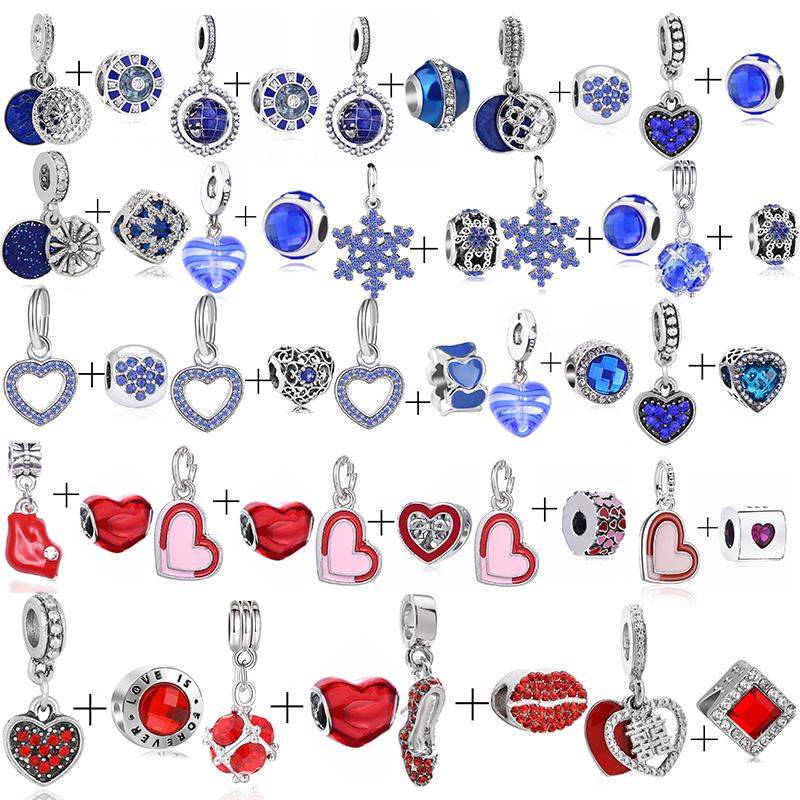 2 teile/los Hohe Qualität Kristall Herz & Lippen & Lippenstift Charme Anhänger Fit Diy Marke Armband Neckce Für Frauen Männer schmuck Machen