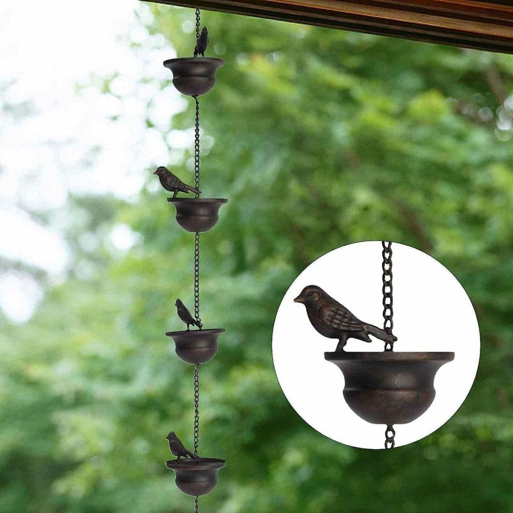 

Hanging Bird Rain Chain Durable Rain Catcher Creative Bird Cup Rain Chain Outdoor