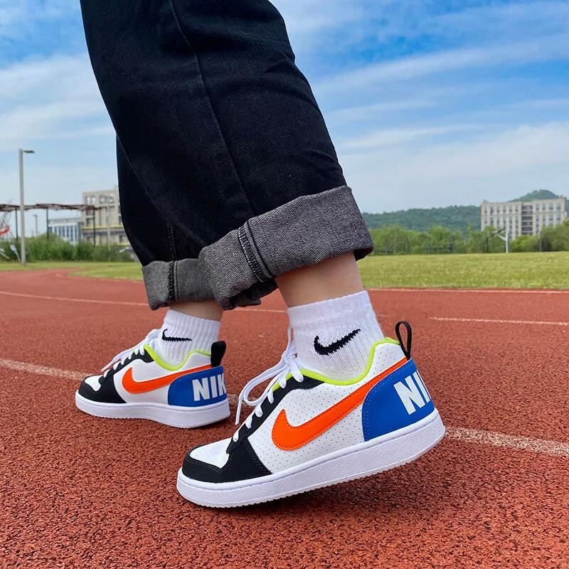 New Nike Court Borough Low GS 'Black Orange Blue' DV9113-181