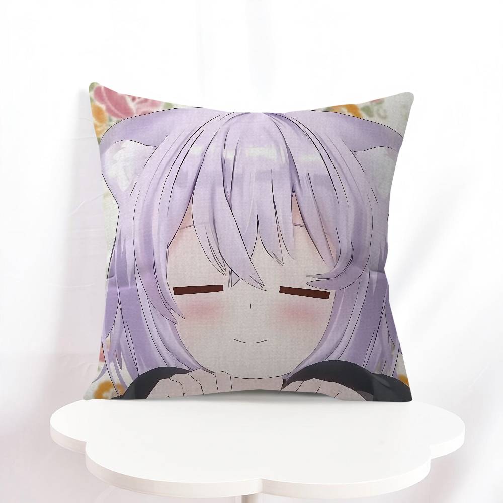 N-Nekomata Okayu Cushion Cover Decorative Pillow Sofa Home Decor Case Pillow Cases
