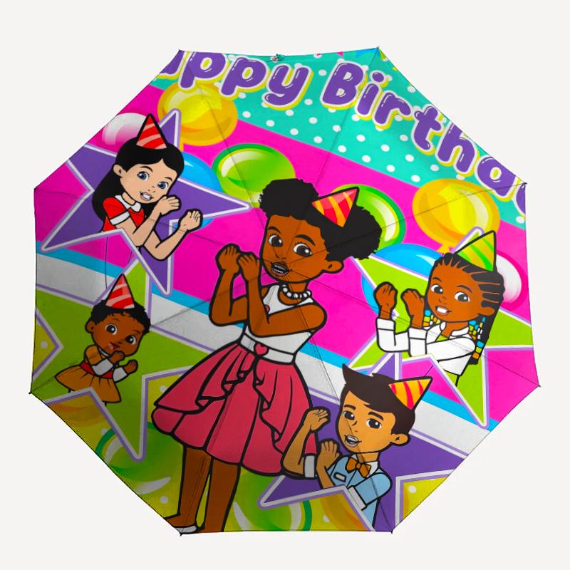 Gracie's Corner Theme Automatic Umbrella, Lightweight & Portable, 8 Rib, Perfect for Outdoor Travel, Birthdays, Christmas, Gifts.