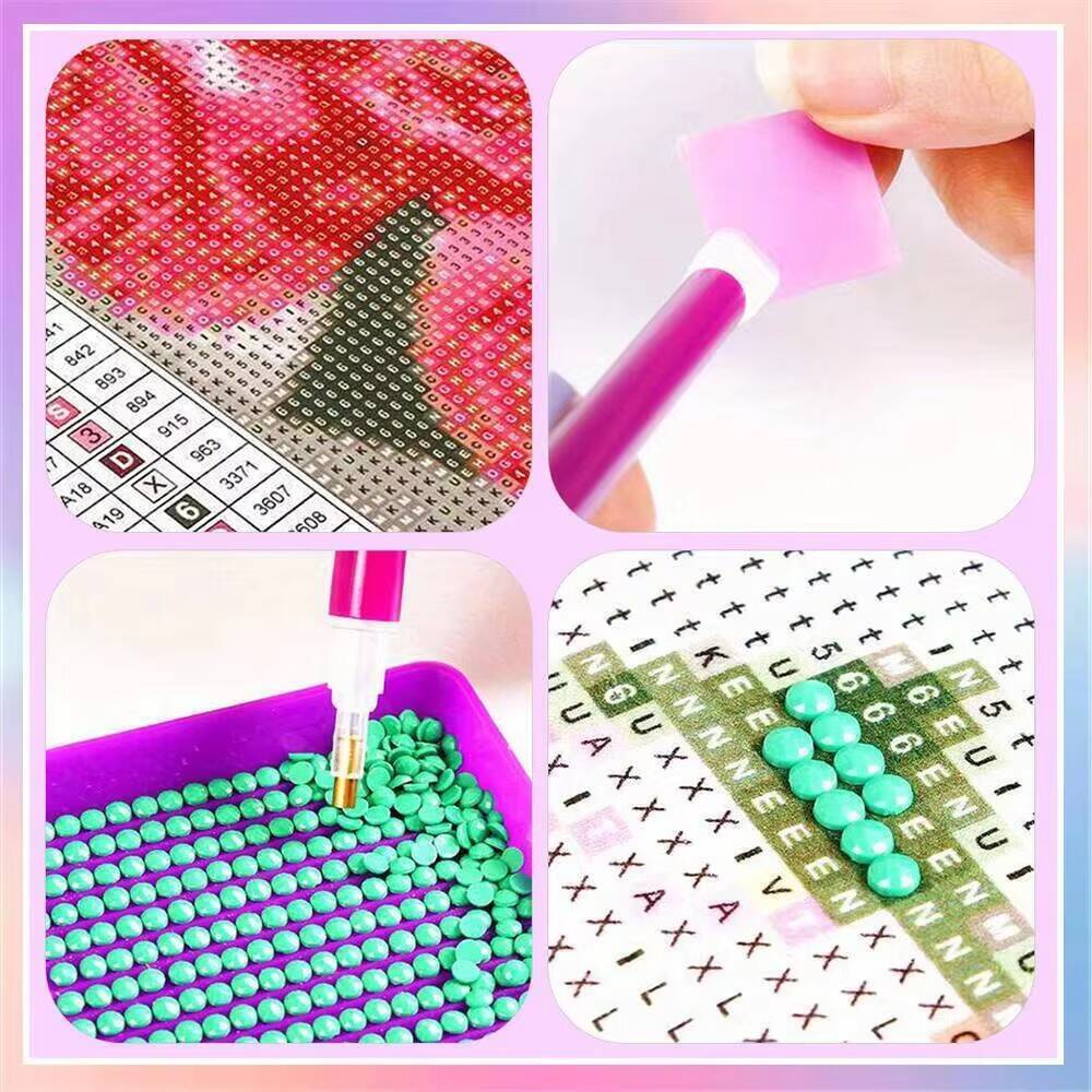 5D DIY Diamond Painting Cute Rabbit in Snow Crystal Canvas Art Full Round Diamond Embroidery Kits Picture Home Decoration